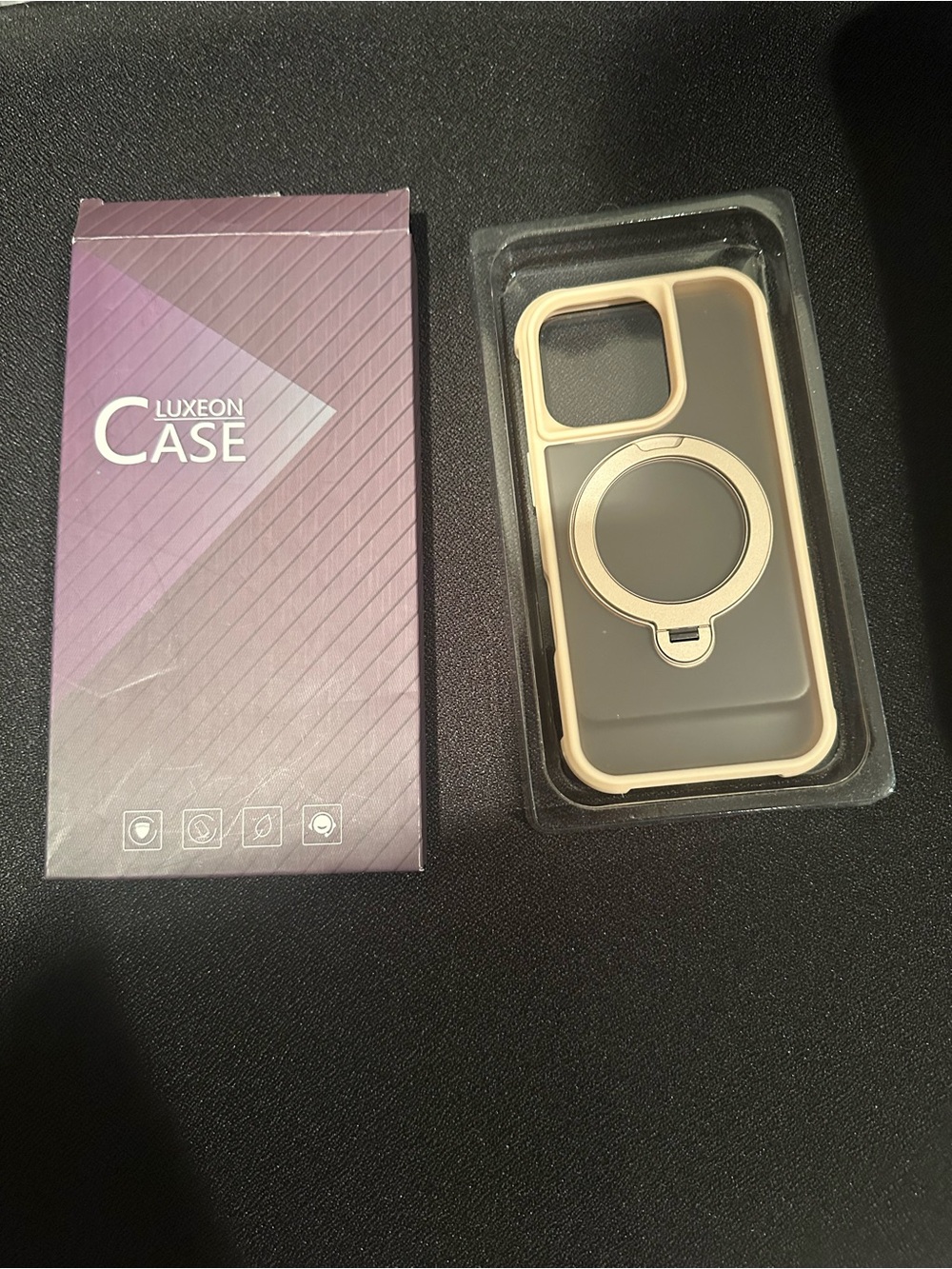 Luxeon Case Desert Titanium Magnetic Ring Phone Case
